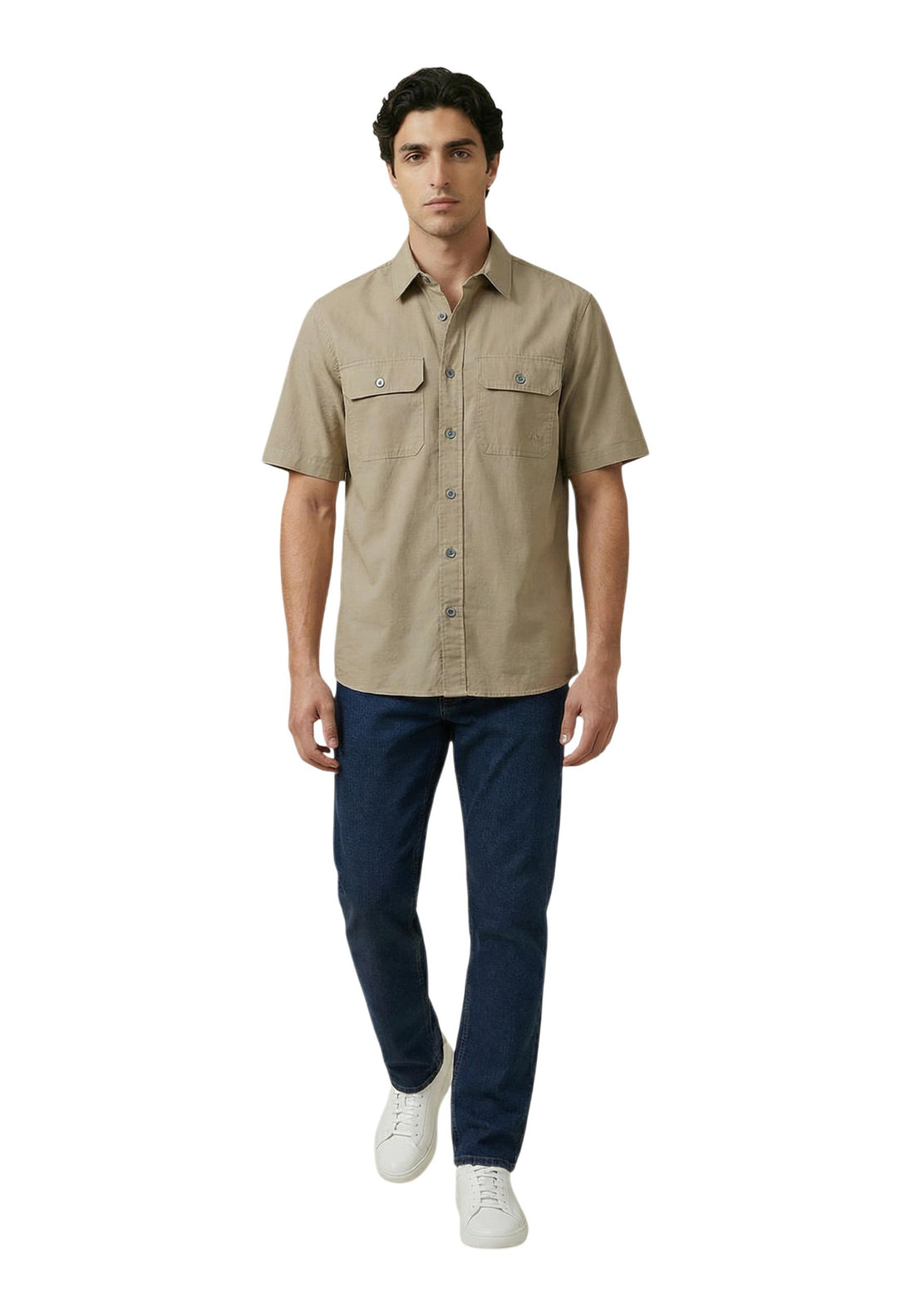 Chemise Armani Exchange couleur beige — vue 4