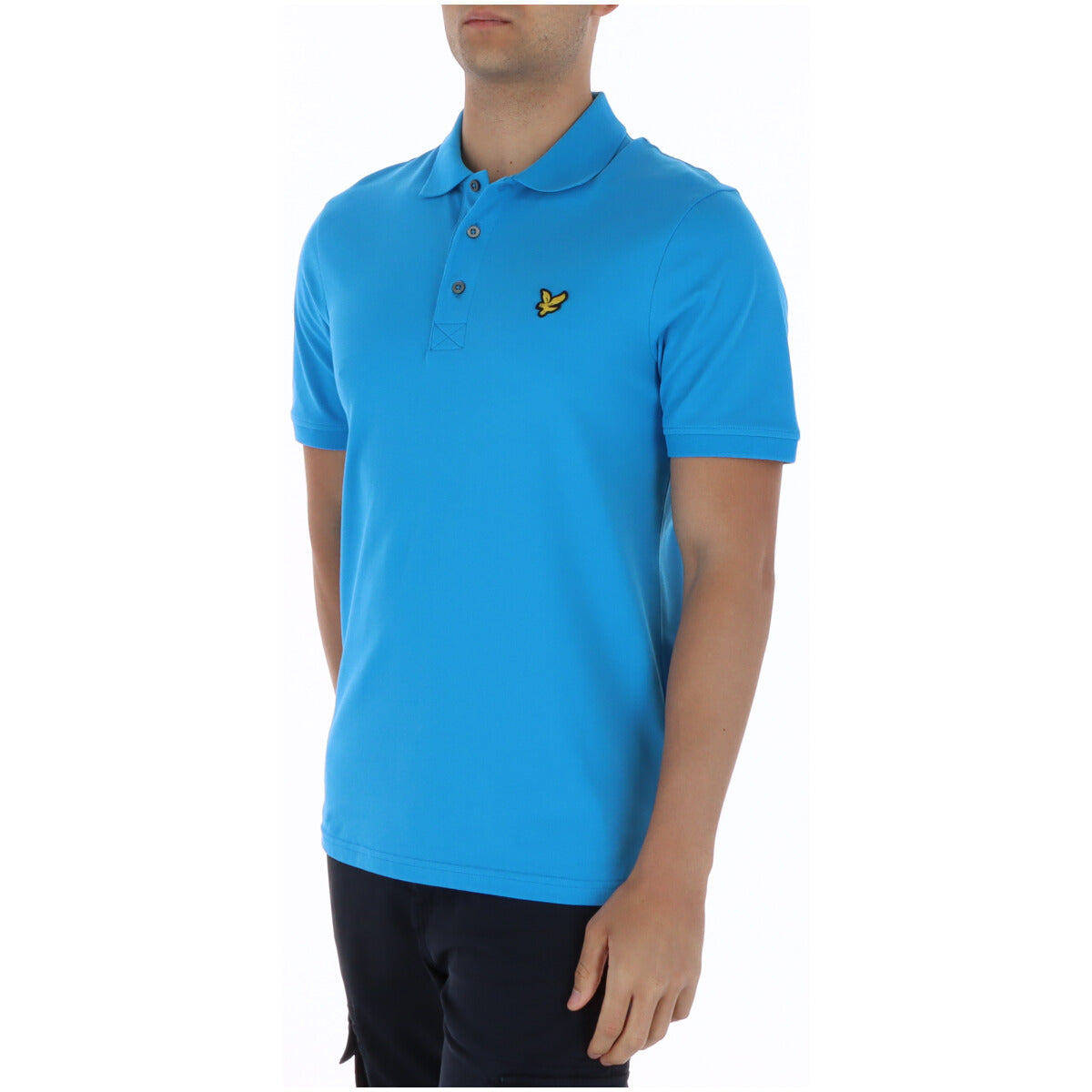 Polo Lyle & Scott couleur bleu azur — vue 3