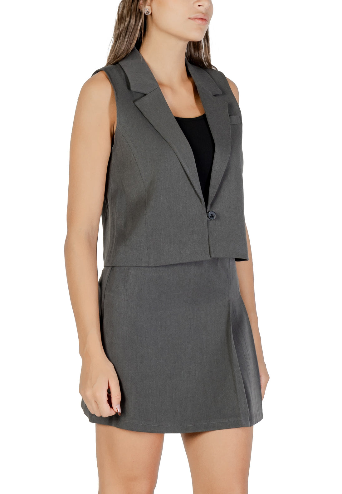 Gilet Only couleur gris — vue 4