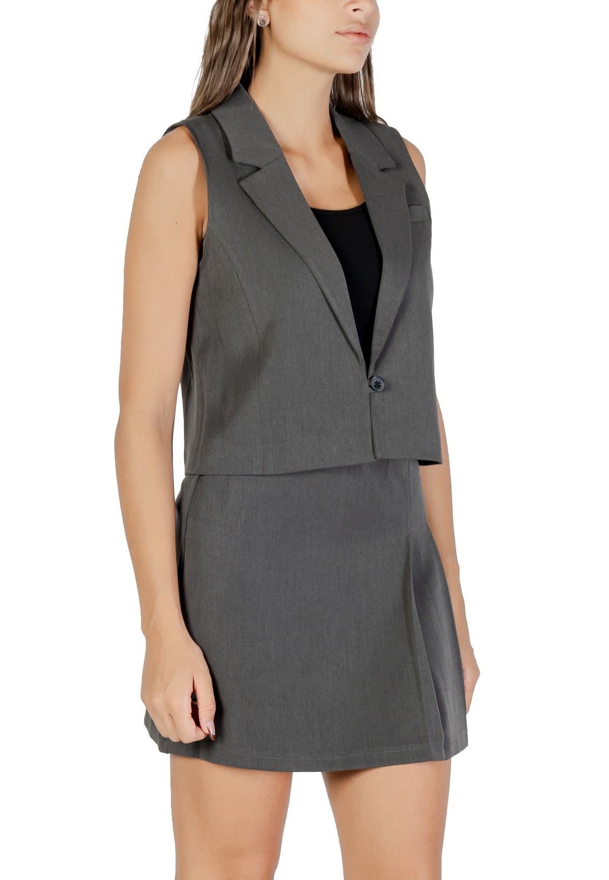 Gilet Only couleur gris — vue 4