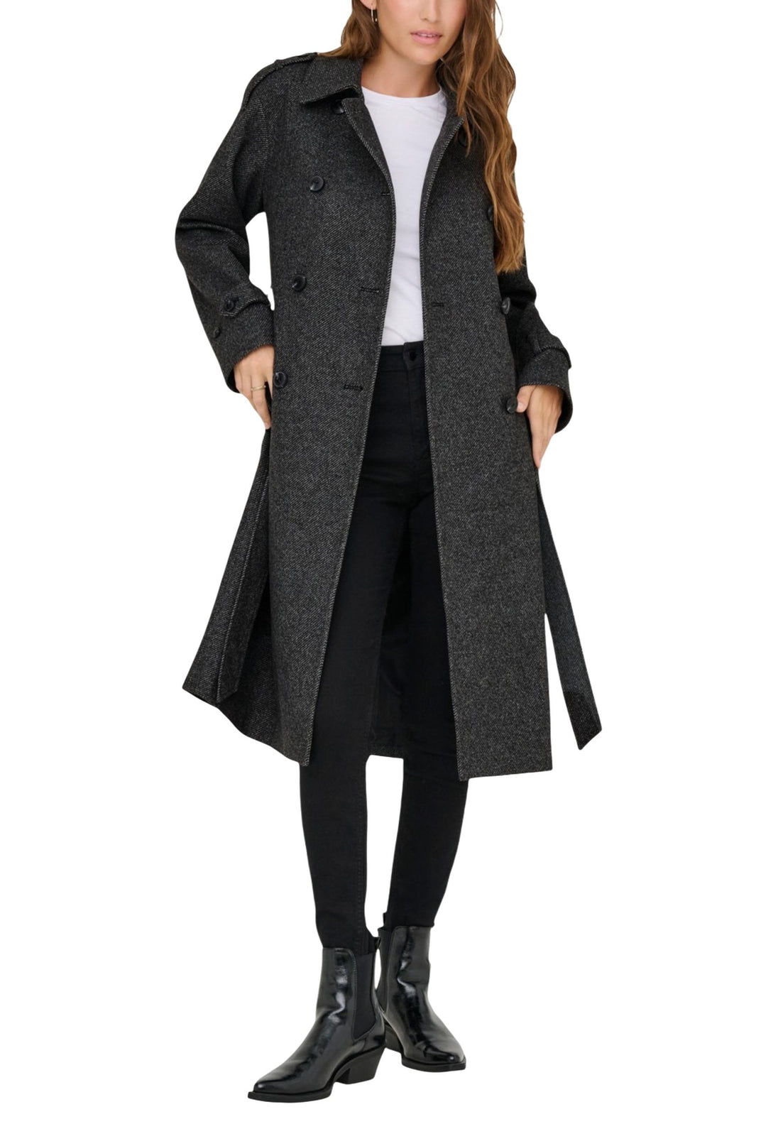 Manteau Only couleur gris — vue 4