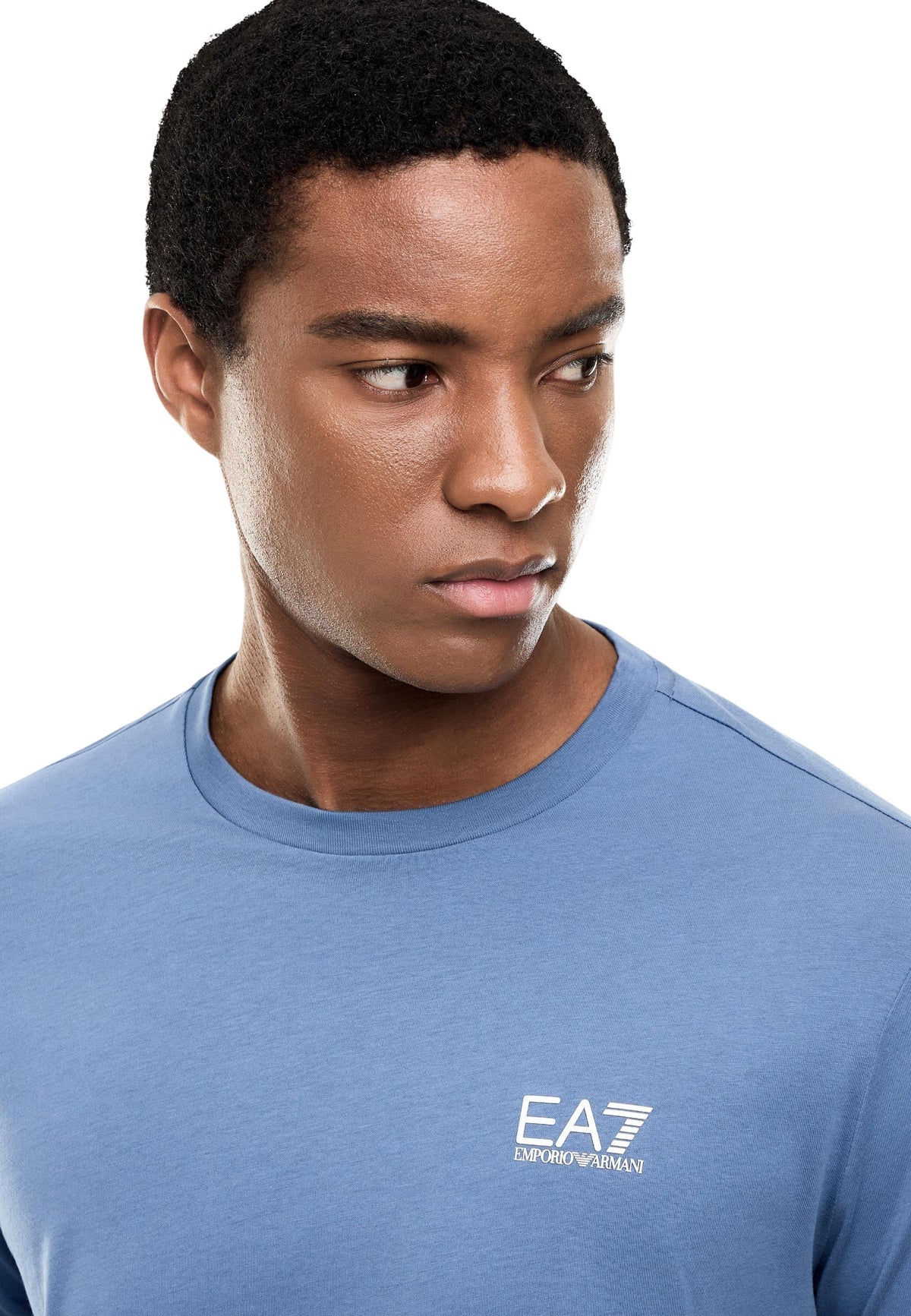 T-shirt Ea7 couleur bleu azur — vue 4
