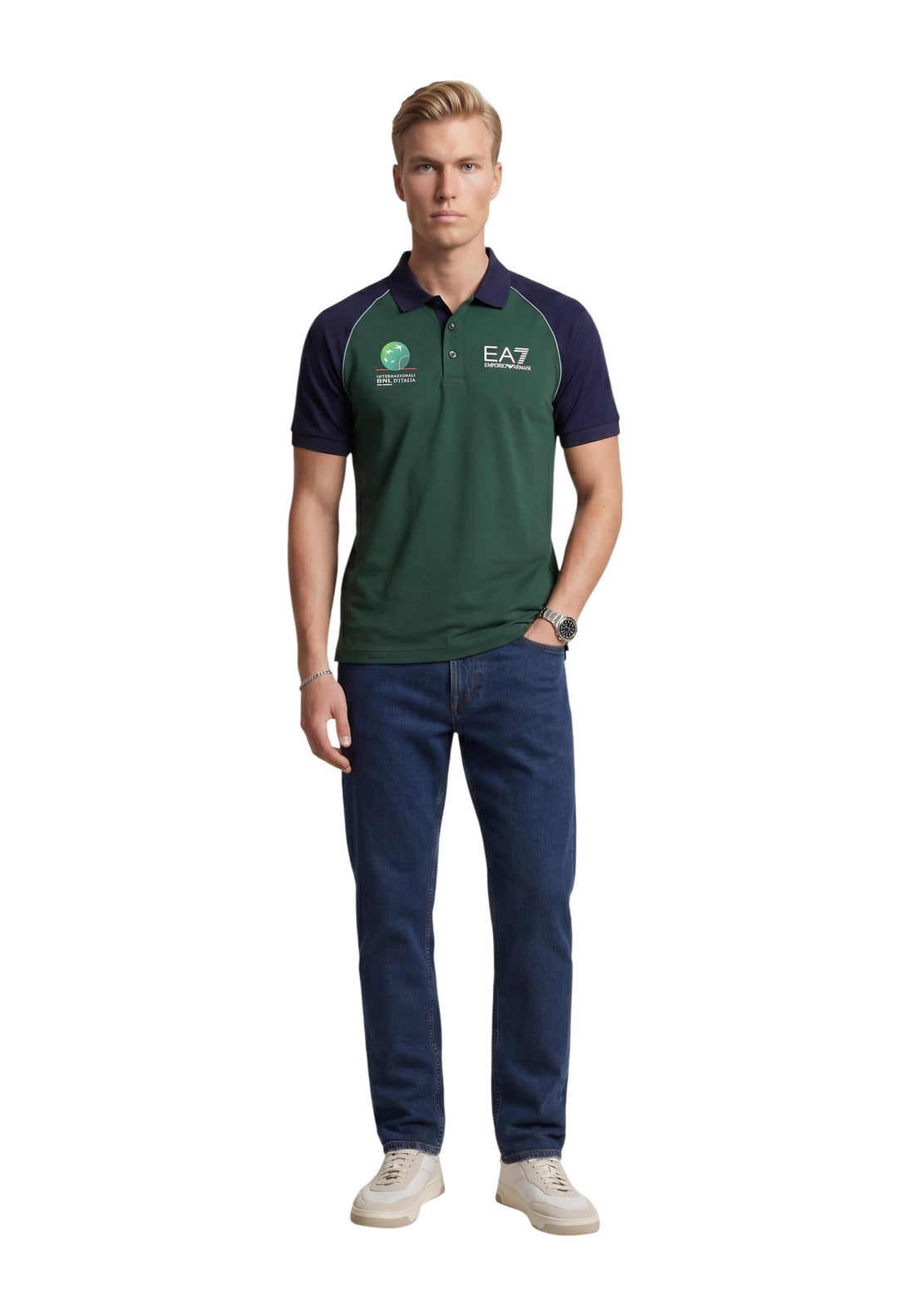 Polo Ea7 couleur bleu — vue 4