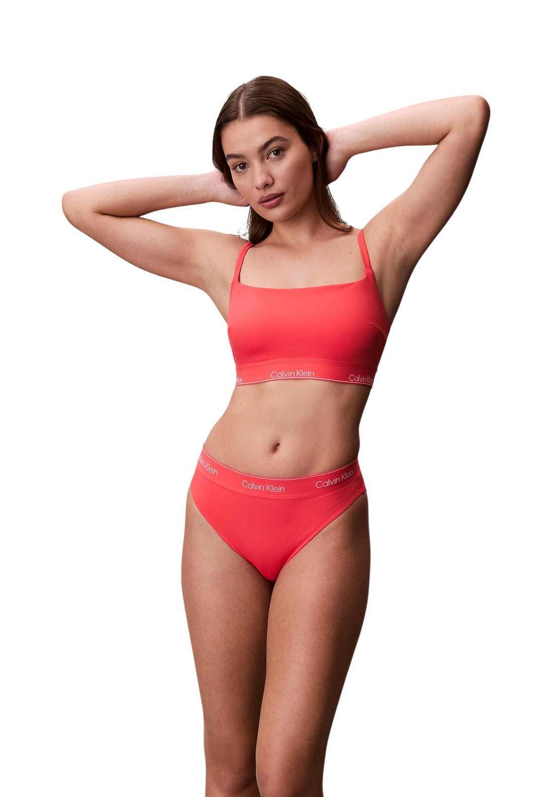Maillot de bain Calvin Klein Jeans couleur orange — vue 3