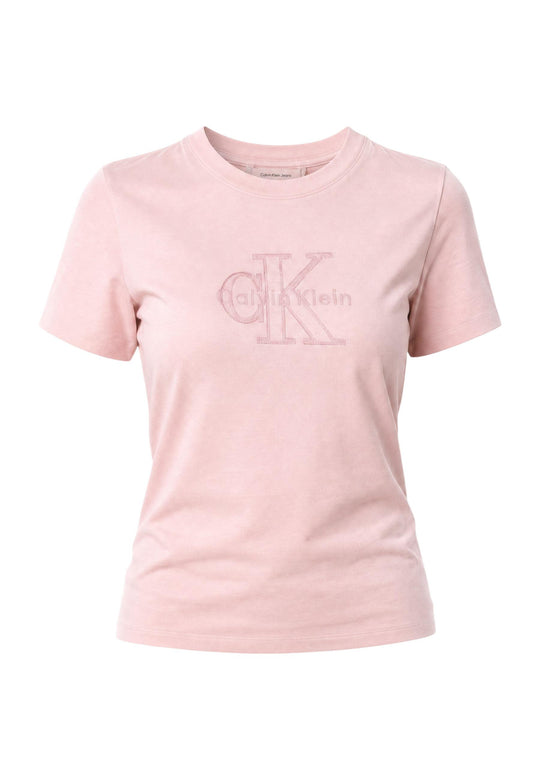 T-shirt Calvin Klein Jeans couleur rose — vue 2