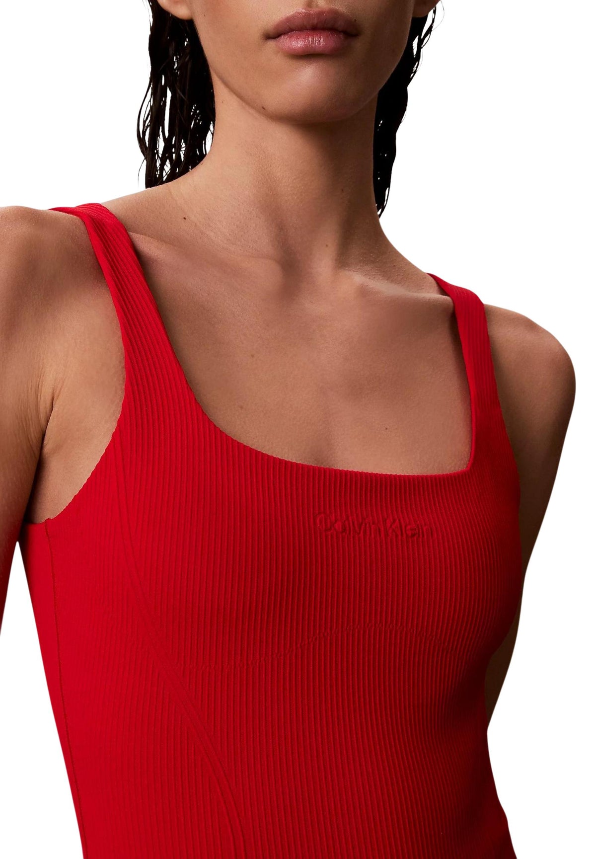 Maillot de bain Calvin Klein Jeans couleur rouge — vue 2