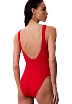 Maillot de bain Calvin Klein Jeans couleur rouge — vue 4