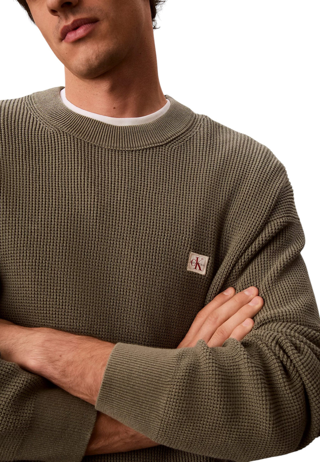 Pull Calvin Klein Jeans couleur vert — vue 5