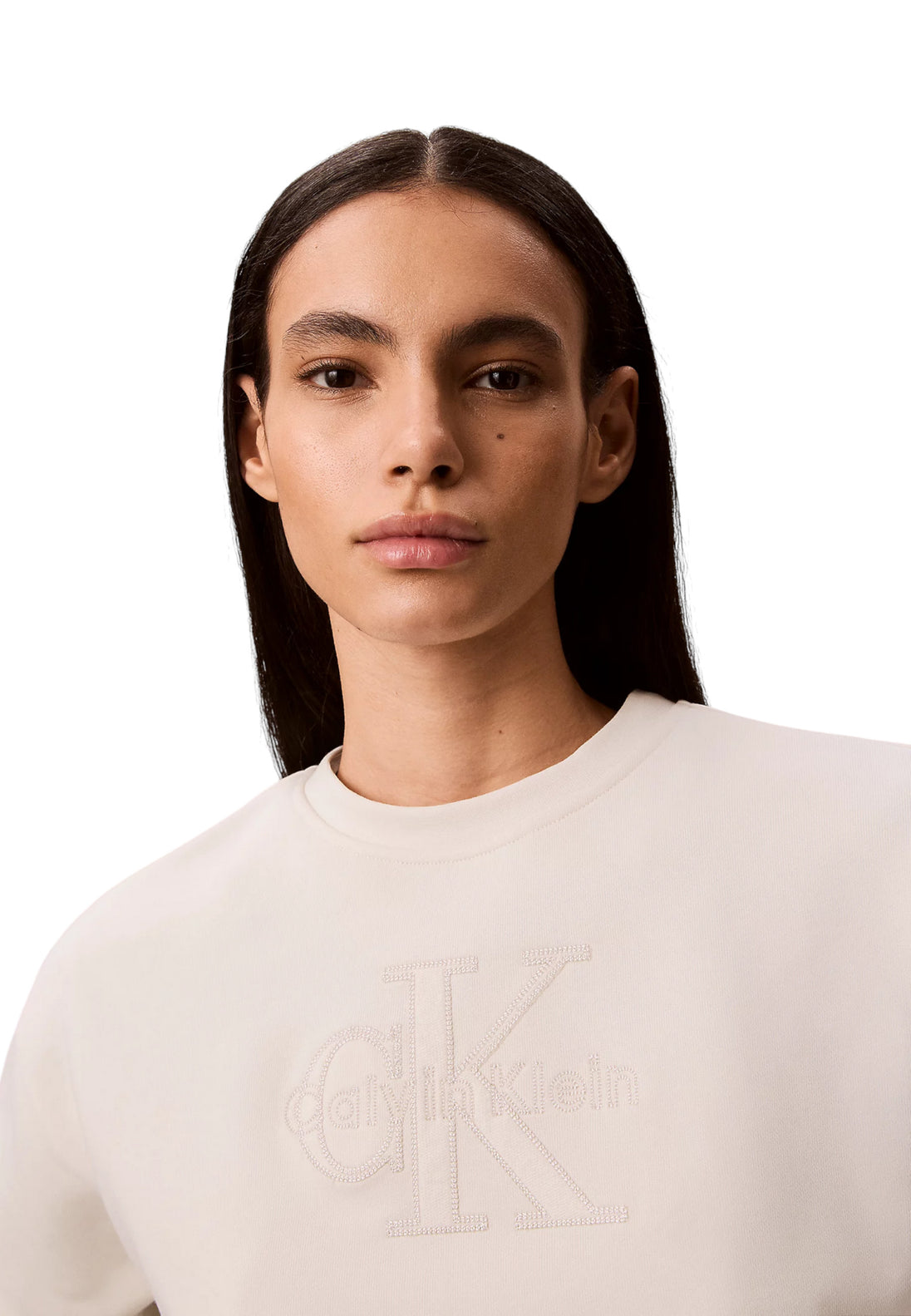 Sweat Calvin Klein Jeans couleur blanc — vue 3