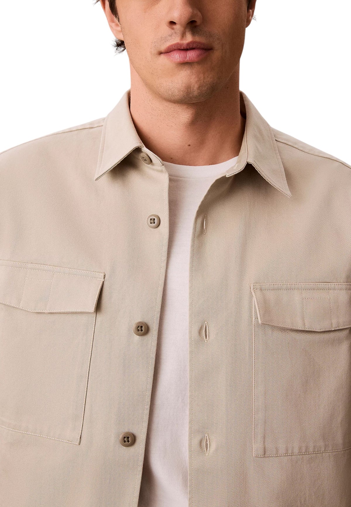 Chemise Calvin Klein Jeans couleur beige — vue 4