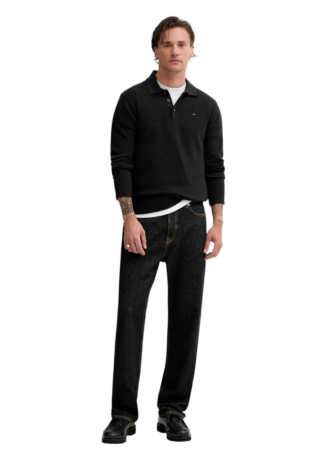 Polo Tommy Hilfiger Jeans couleur noir — vue 2