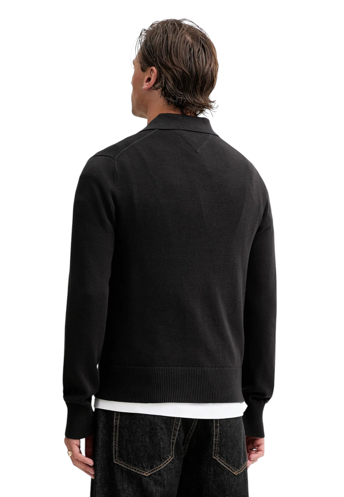 Polo Tommy Hilfiger Jeans couleur noir — vue 3