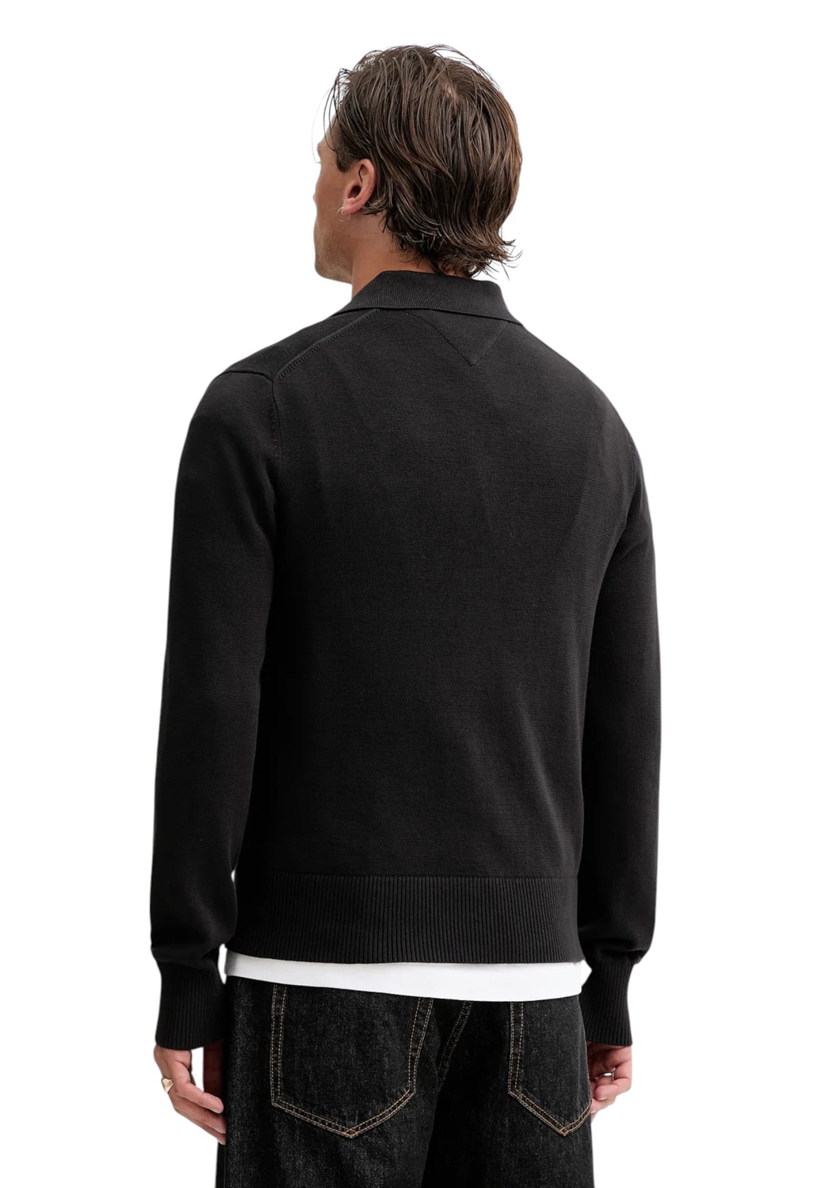 Polo Tommy Hilfiger Jeans couleur noir — vue 3