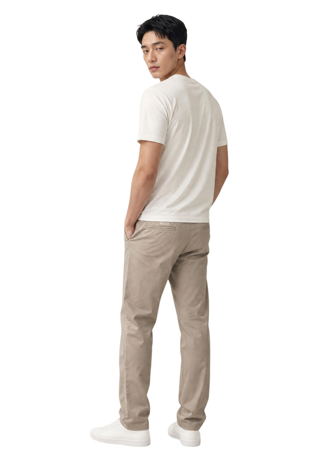 Pantalon Calvin Klein Jeans couleur beige — vue 2