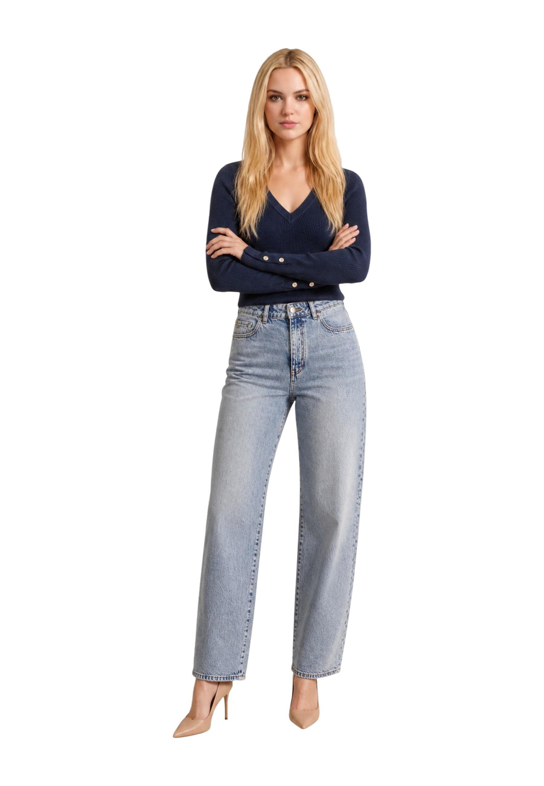 Pull Guess couleur bleu — vue 4