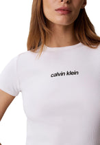 T-shirt Calvin Klein Jeans couleur blanc — vue 2
