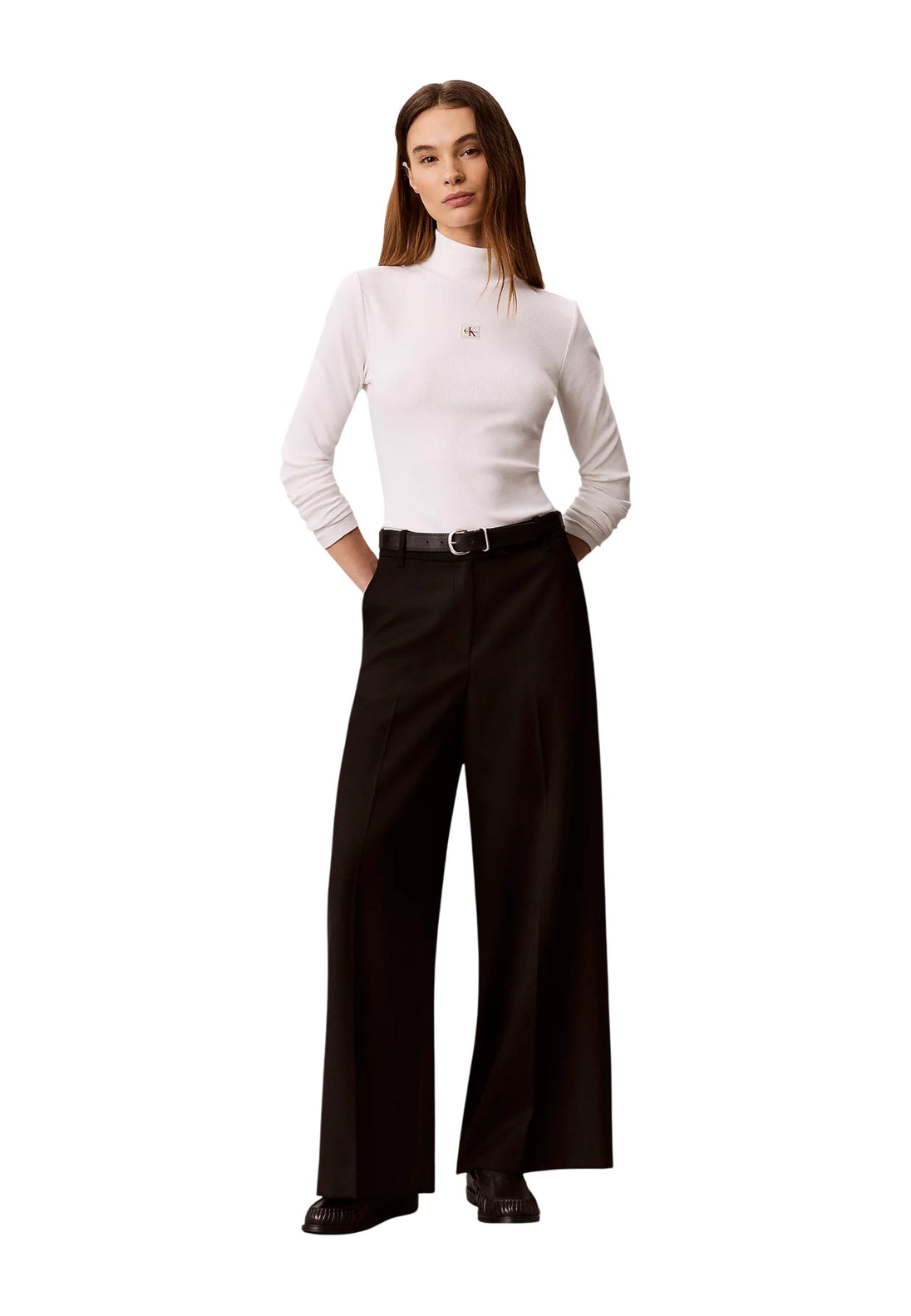 Pull Calvin Klein Jeans couleur blanc — vue 3