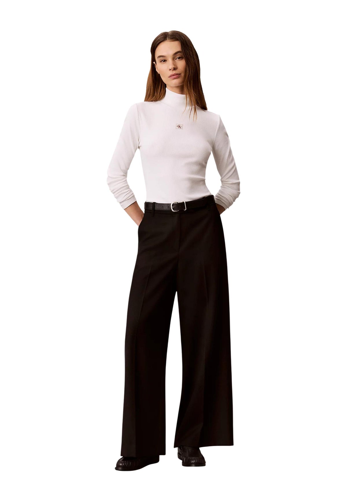 Pull Calvin Klein Jeans couleur blanc — vue 3