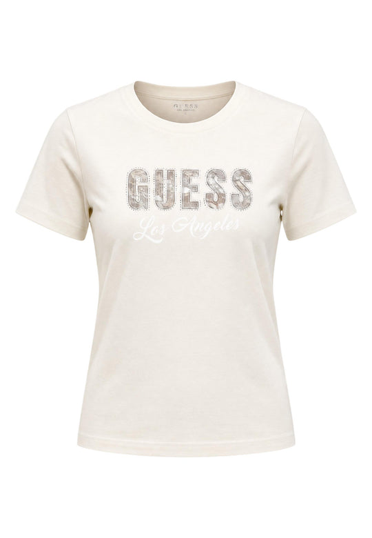 T-shirt Guess couleur beige — vue 2