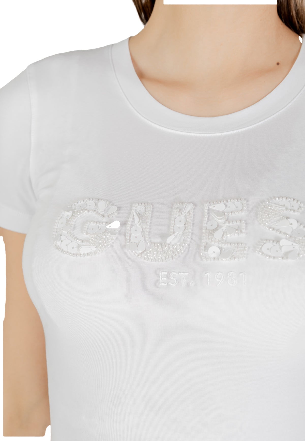 T-shirt Guess couleur blanc — vue 5