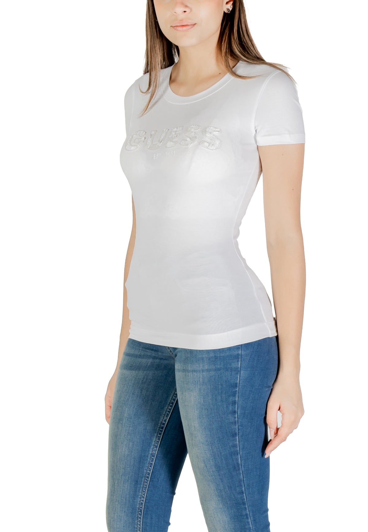 T-shirt Guess couleur blanc — vue 4