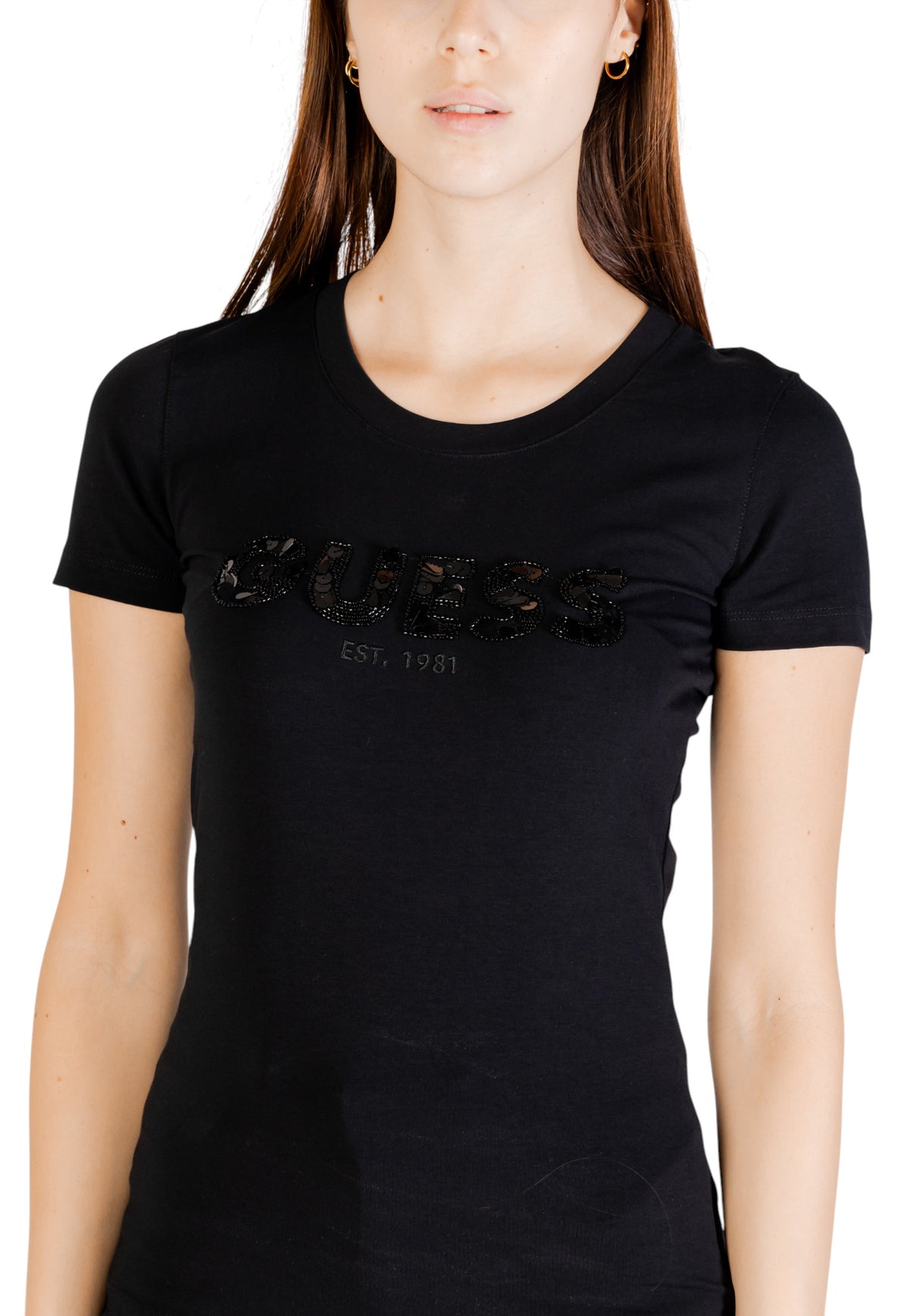 T-shirt Guess couleur noir — vue 5