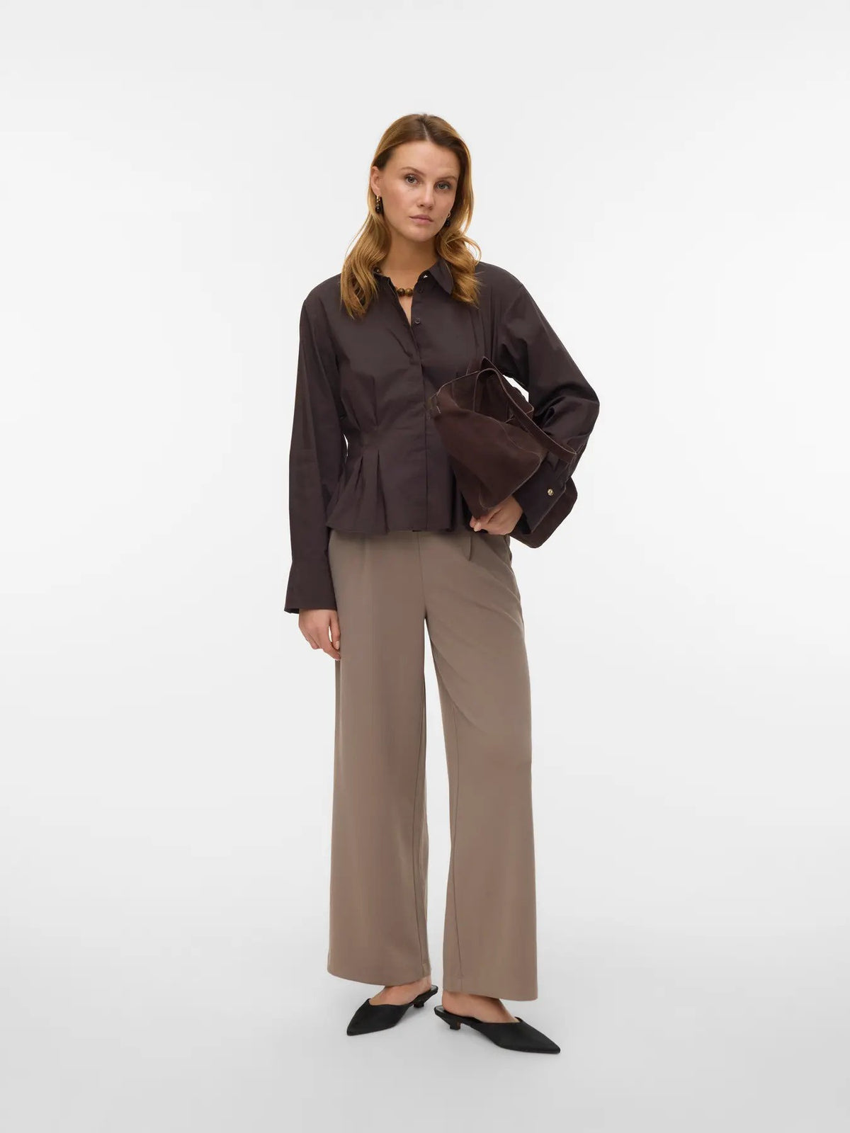 Pantalon Vero Moda couleur beige — vue 4