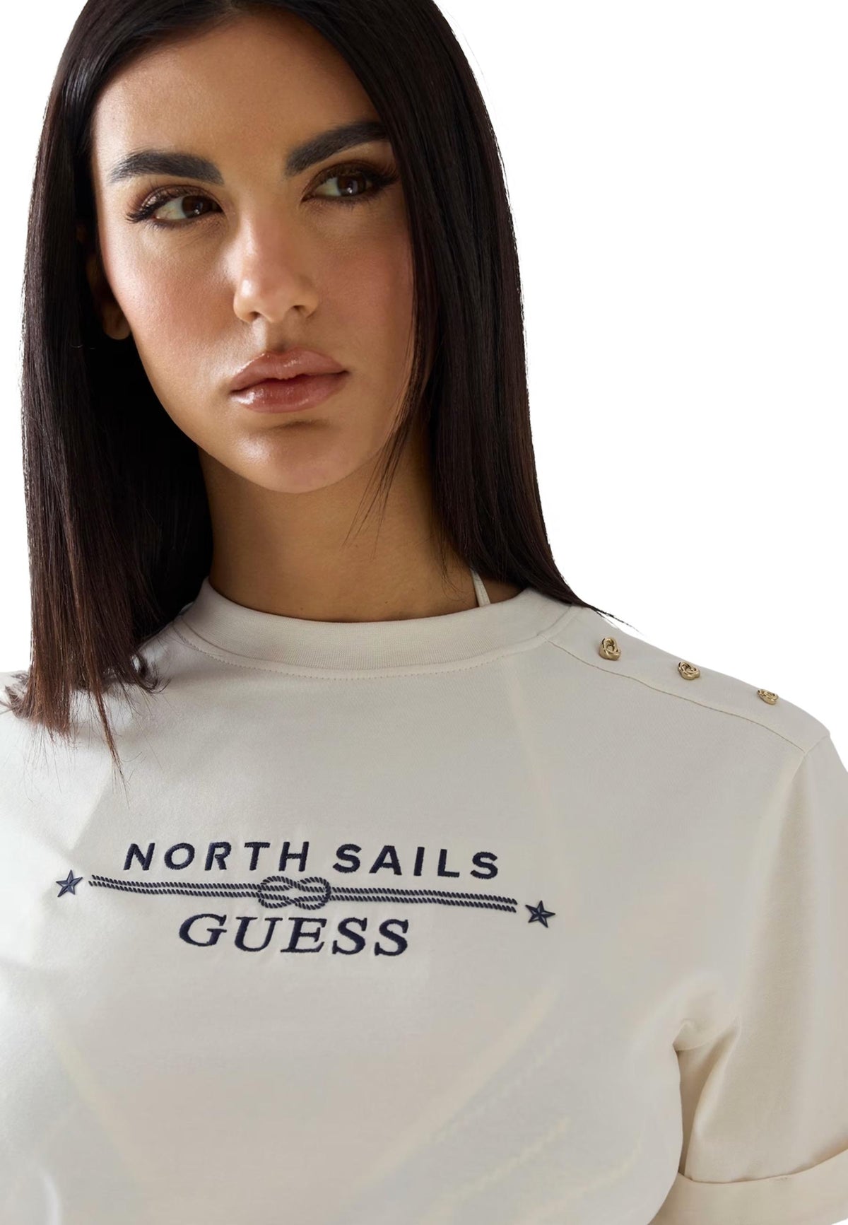 T-shirt Guess couleur blanc — vue 5