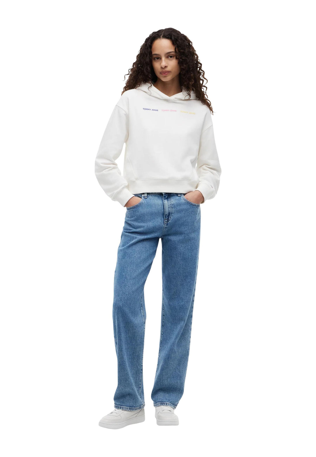 Sweat Tommy Hilfiger Jeans couleur blanc — vue 5