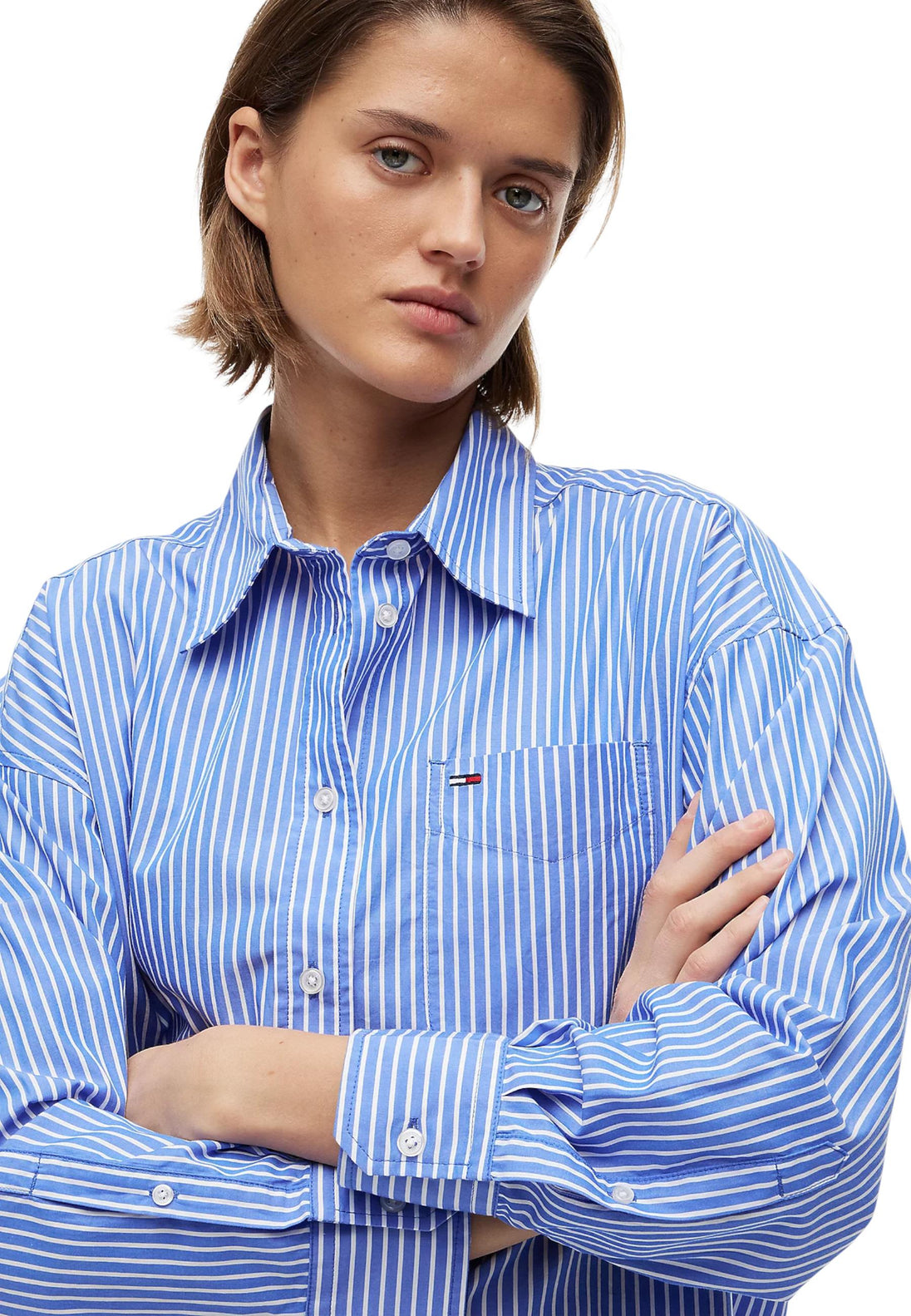 Chemise Tommy Hilfiger Jeans couleur bleu — vue 3