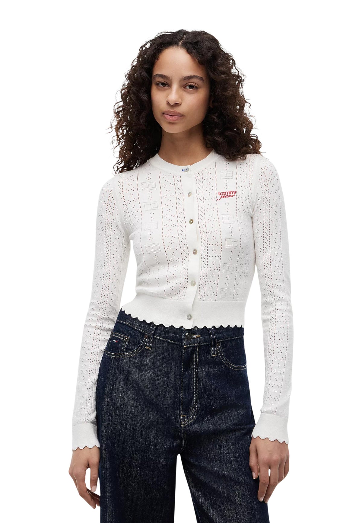 Cardigan Tommy Hilfiger Jeans couleur blanc