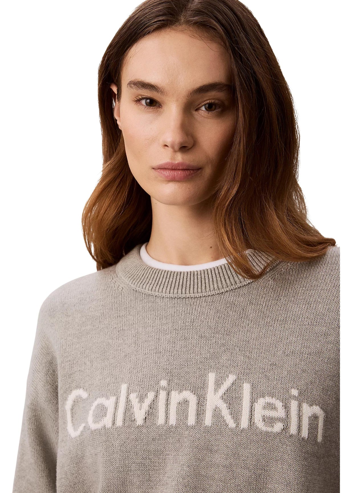 Pull Calvin Klein Jeans couleur gris — vue 2