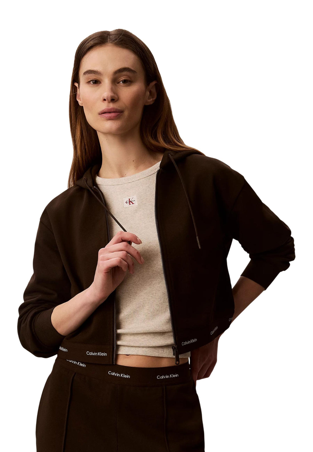 Sweat Calvin Klein Jeans couleur marron