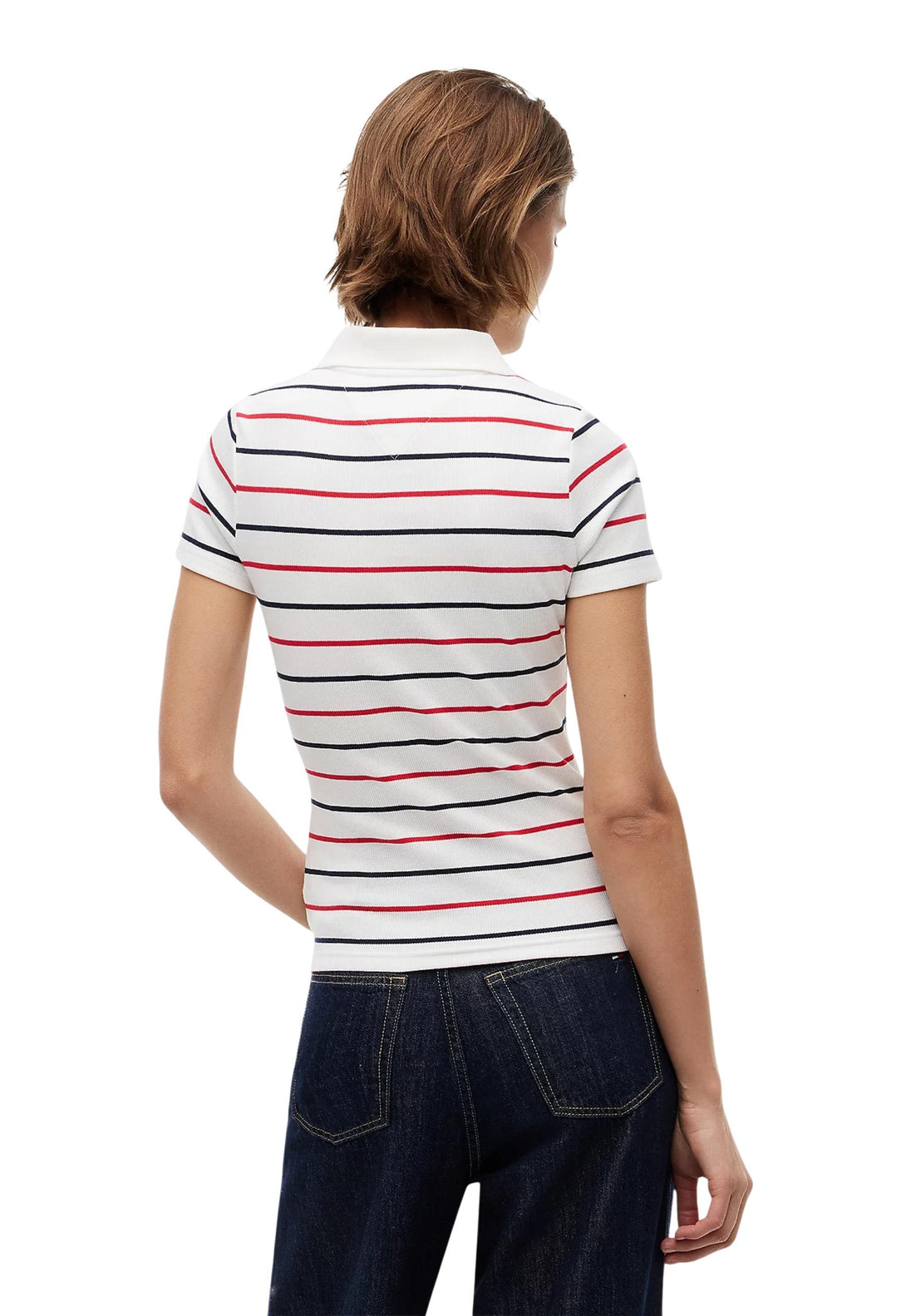 Polo Tommy Hilfiger Jeans couleur blanc — vue 4