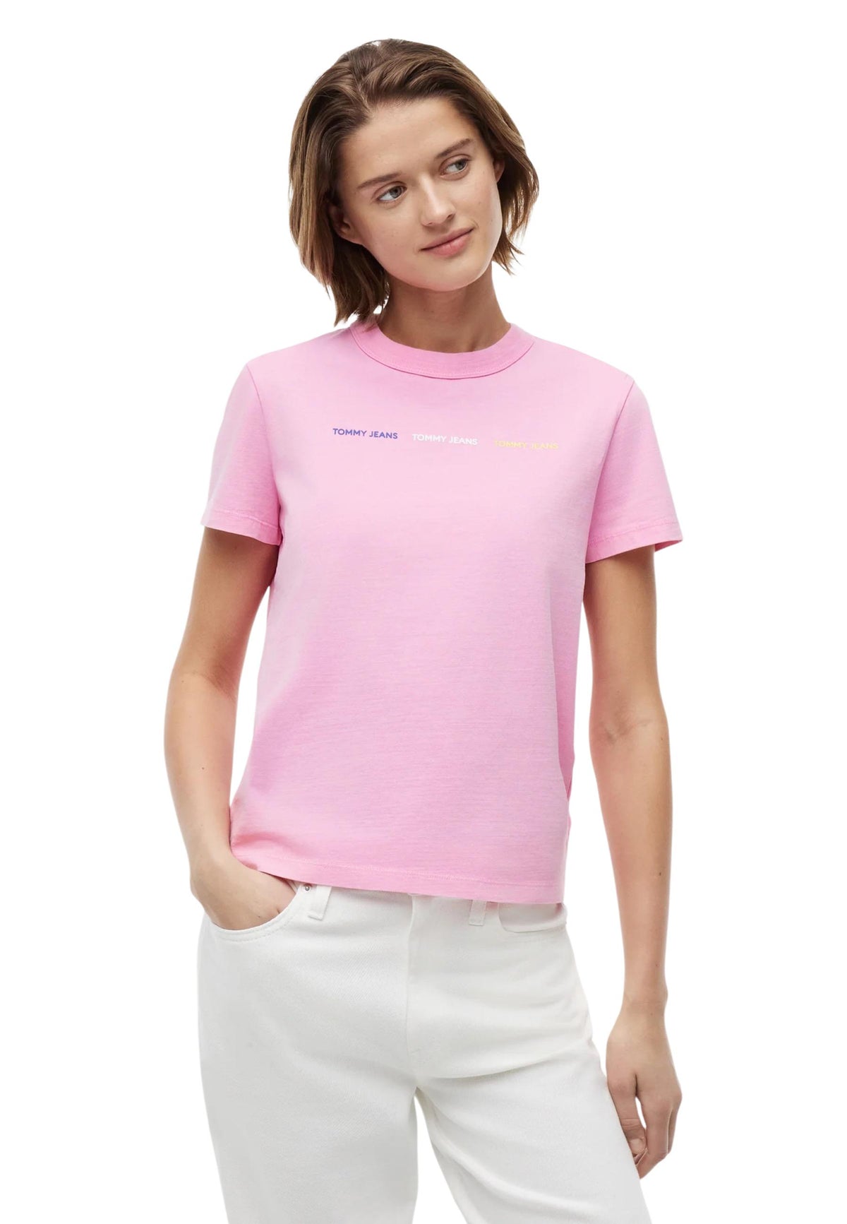 T-shirt Tommy Hilfiger Jeans couleur rose