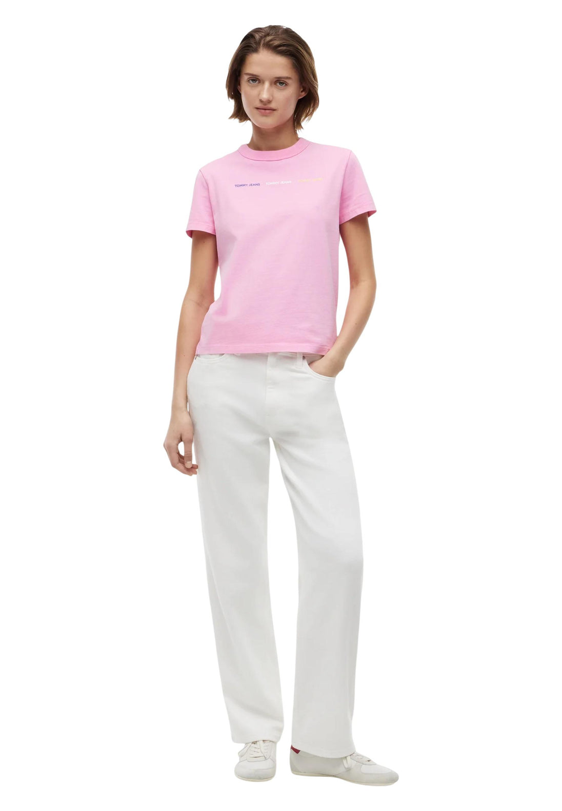T-shirt Tommy Hilfiger Jeans couleur rose — vue 4