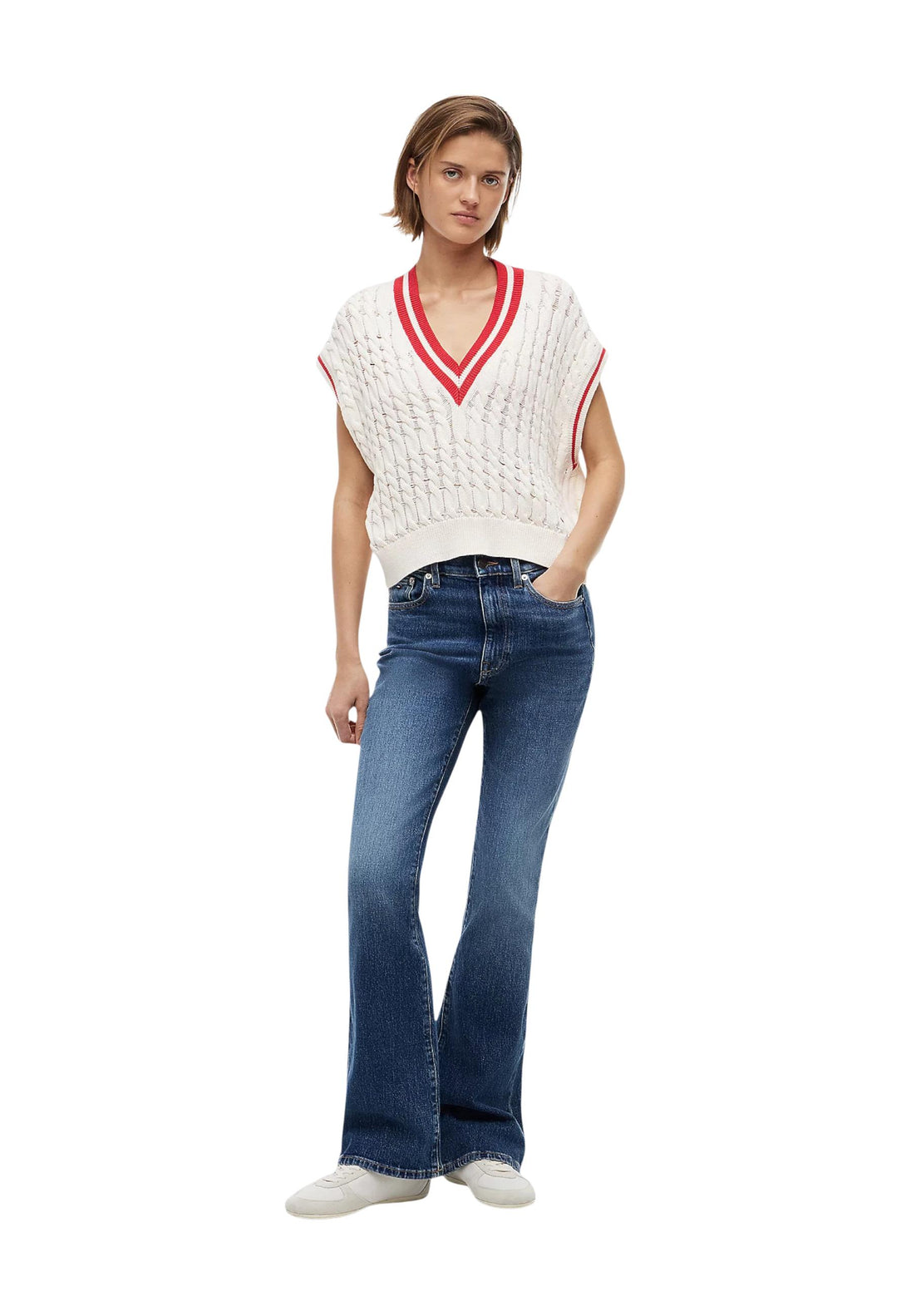 Gilet Tommy Hilfiger Jeans couleur blanc — vue 2
