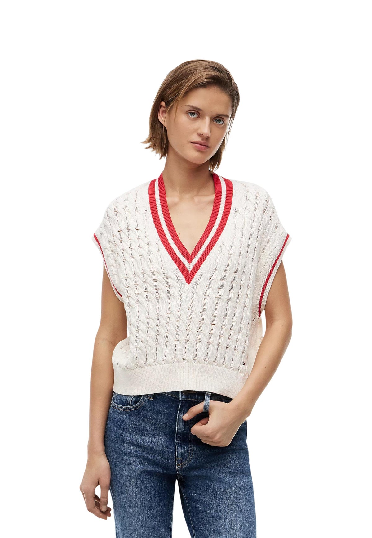 Gilet Tommy Hilfiger Jeans couleur blanc
