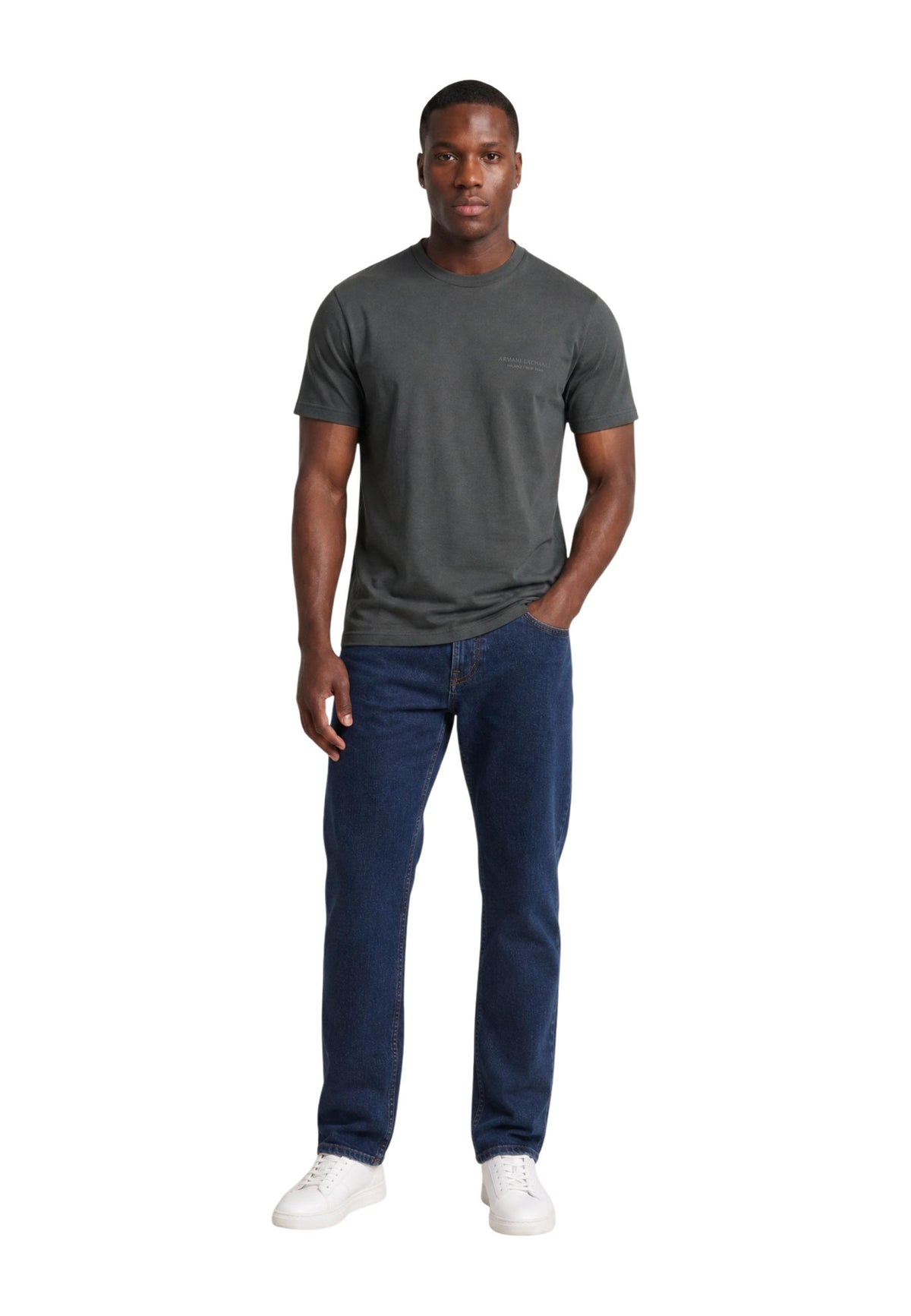 T-shirt Armani Exchange couleur gris — vue 2