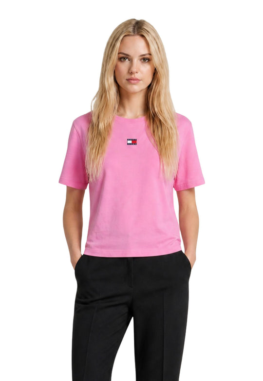 T-shirt Tommy Hilfiger Jeans couleur fuchsia