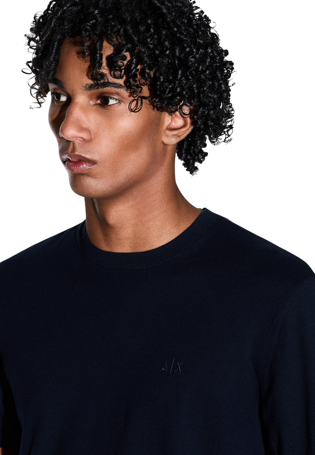 T-shirt Armani Exchange couleur bleu — vue 3
