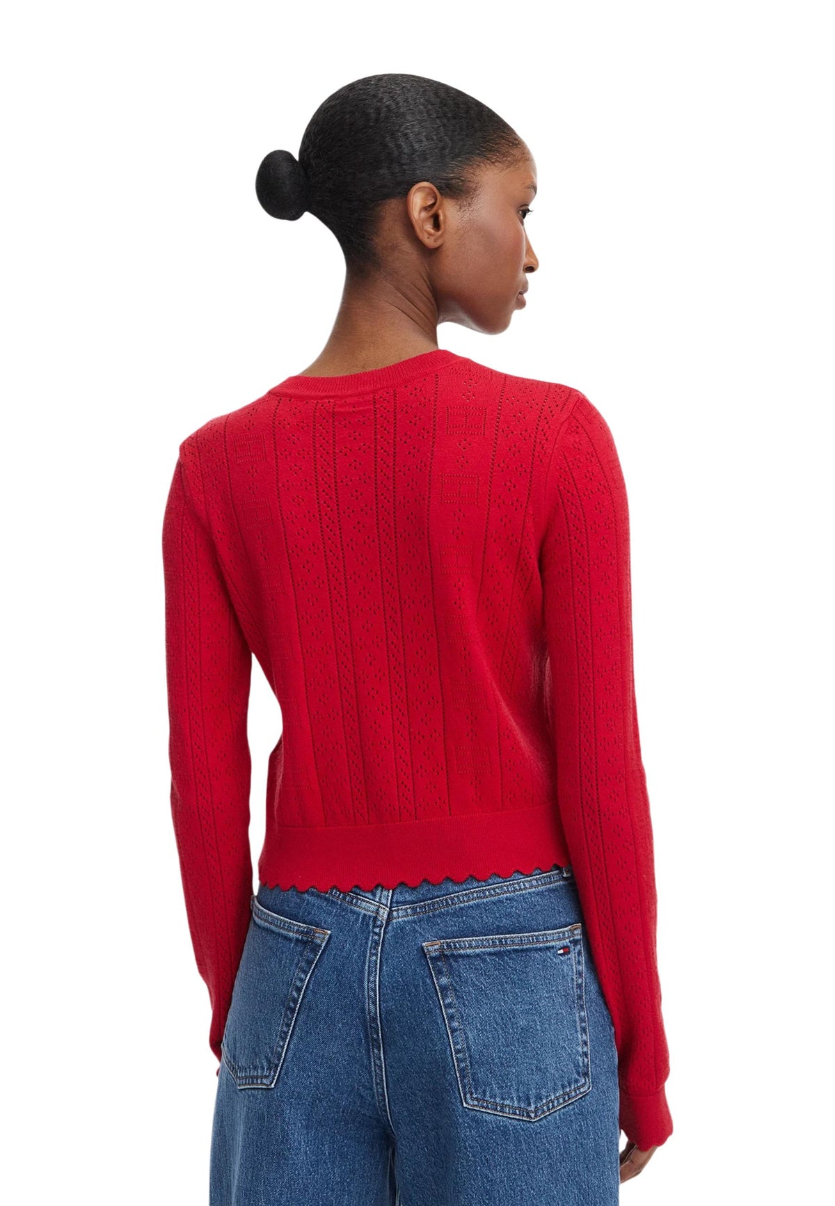 Pull Tommy Hilfiger Jeans couleur rouge — vue 2