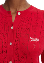 Pull Tommy Hilfiger Jeans couleur rouge — vue 4
