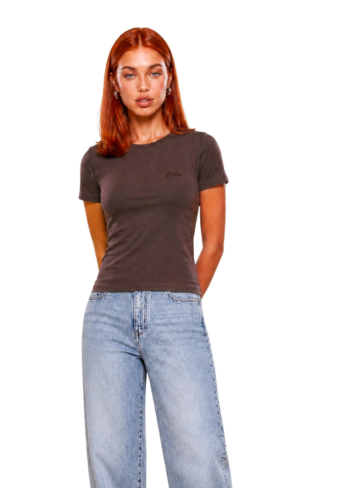 T-shirt Guess Active couleur marron