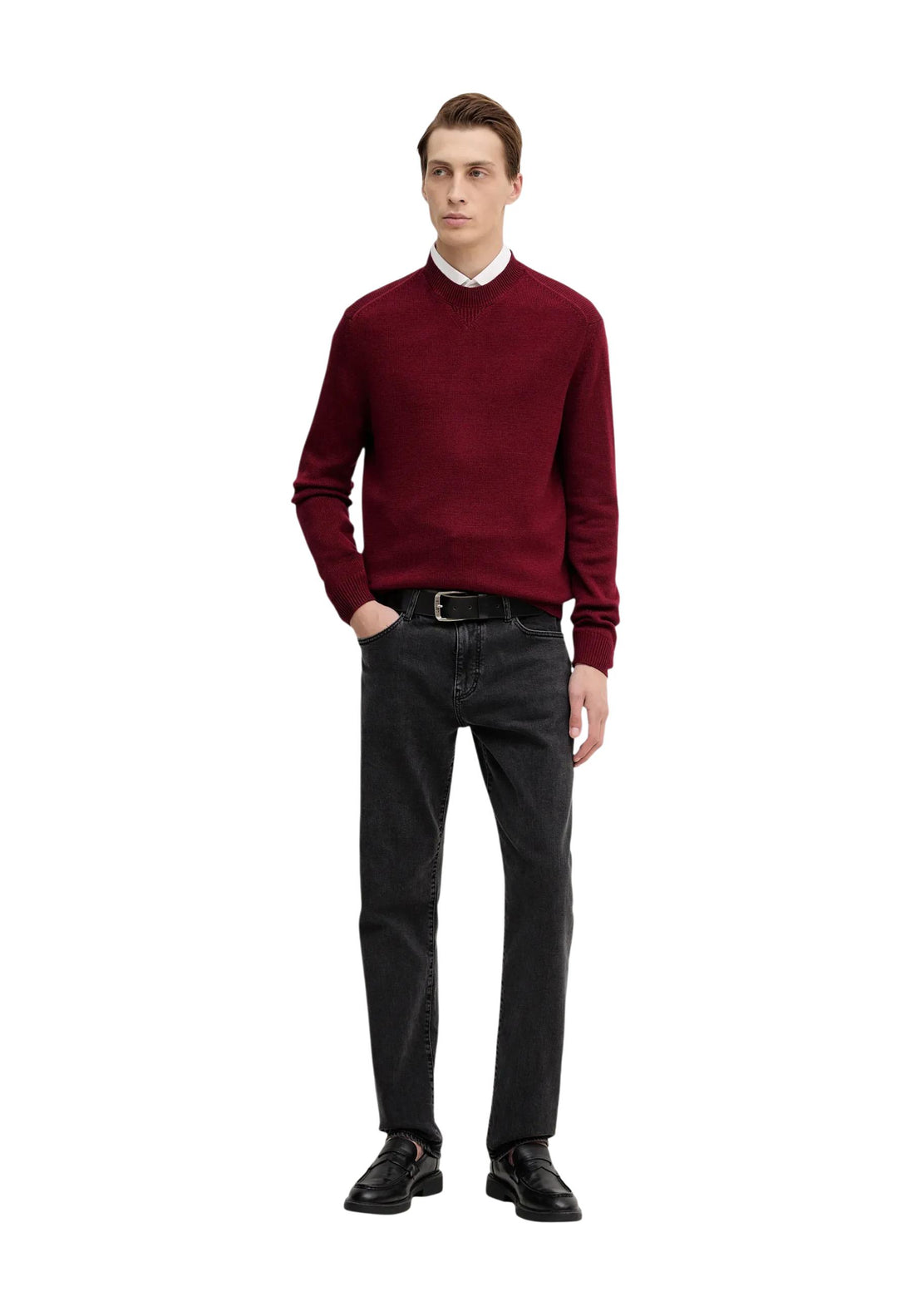 Pull Armani Exchange couleur bordeaux — vue 2