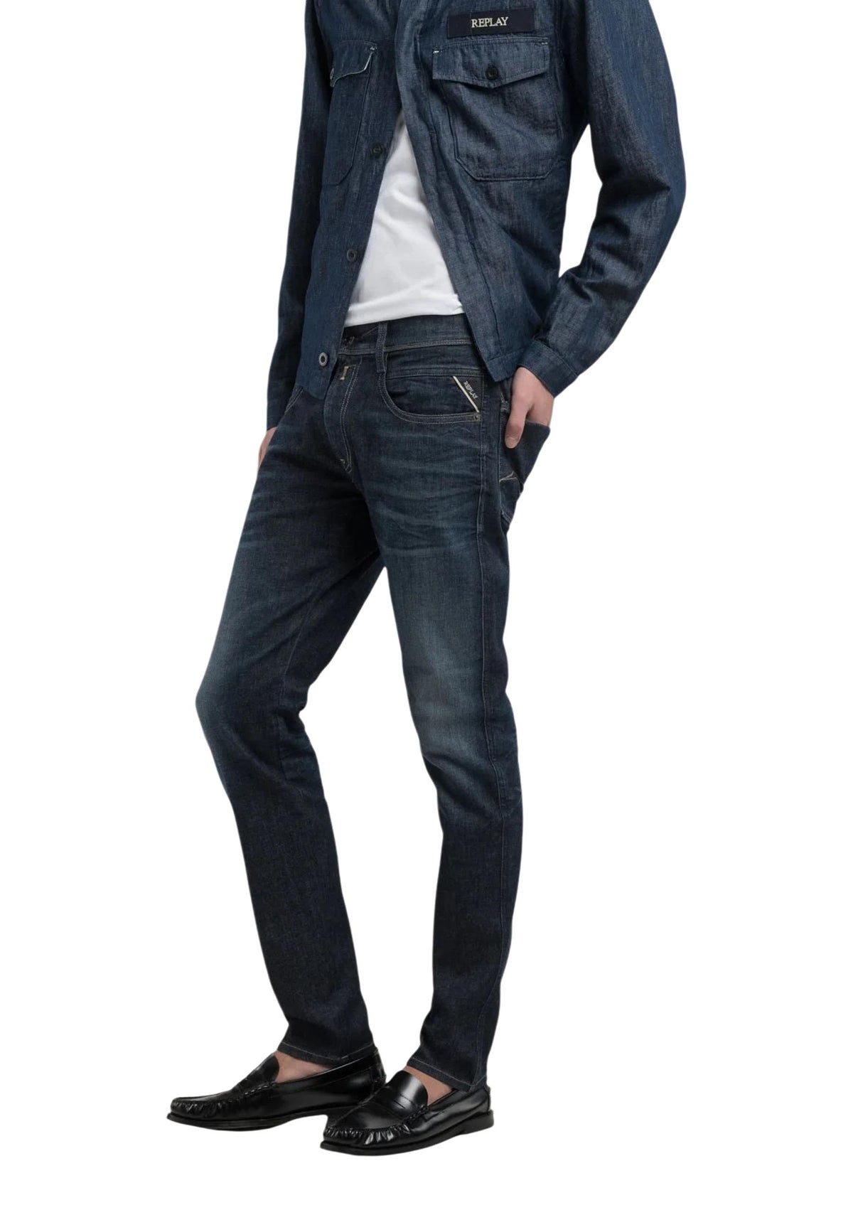 Jean Replay couleur bleu — vue 2