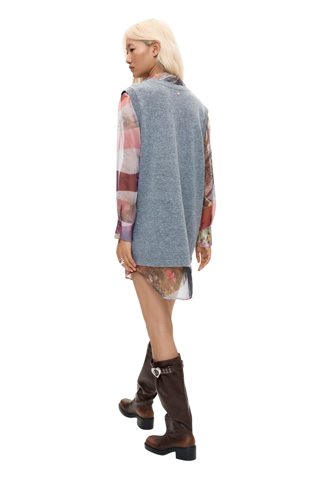 Robe Desigual couleur gris — vue 4