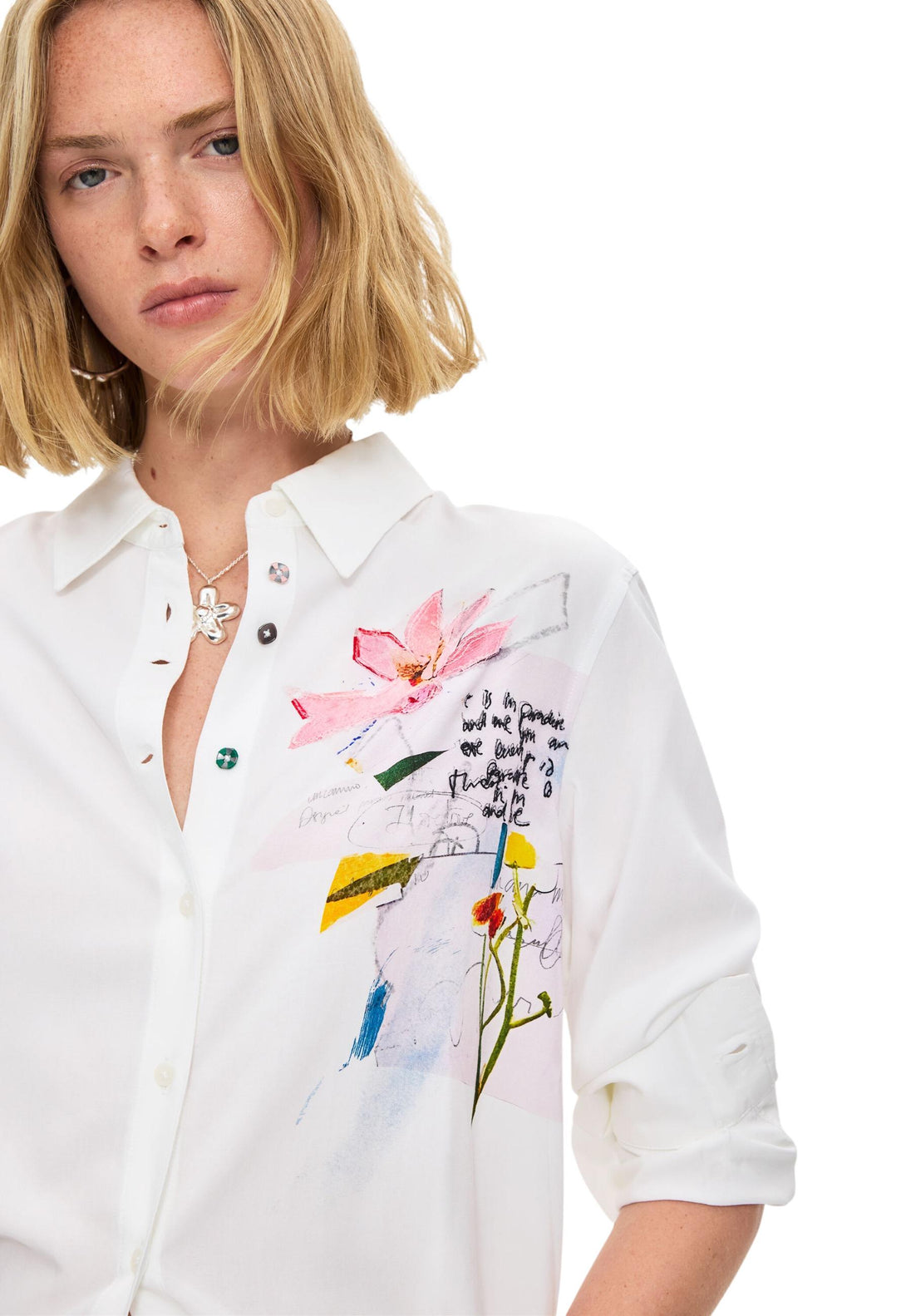 Chemise Desigual couleur blanc — vue 4