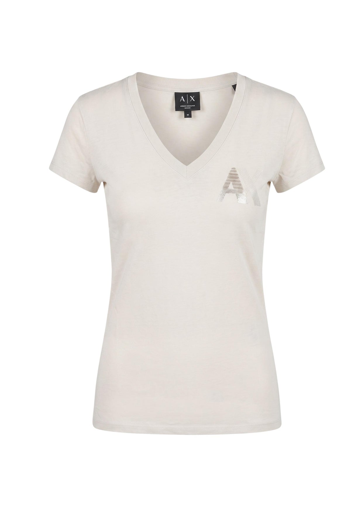 T-shirt Armani Exchange couleur beige — vue 4