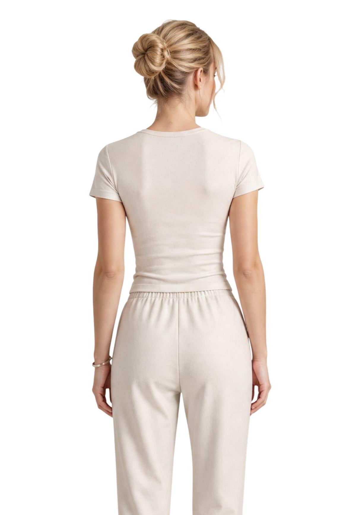 T-shirt Armani Exchange couleur beige — vue 3